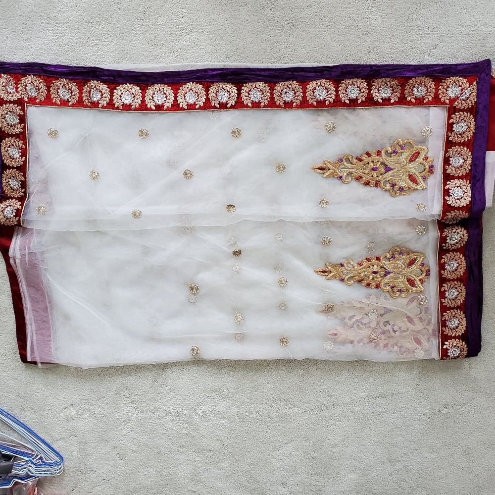 White net saree
